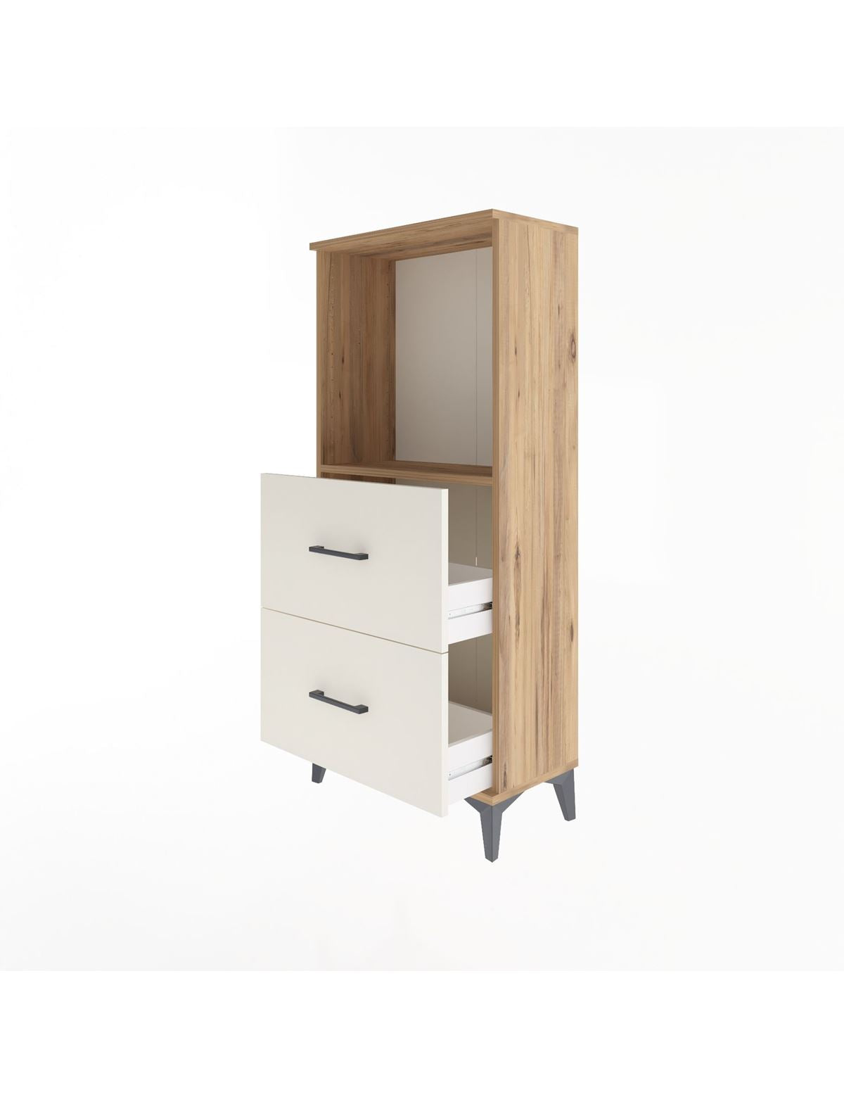 Arges Dolap Tek Raflı 2 Çekmeceli 60x30x134 - S17M031V7A