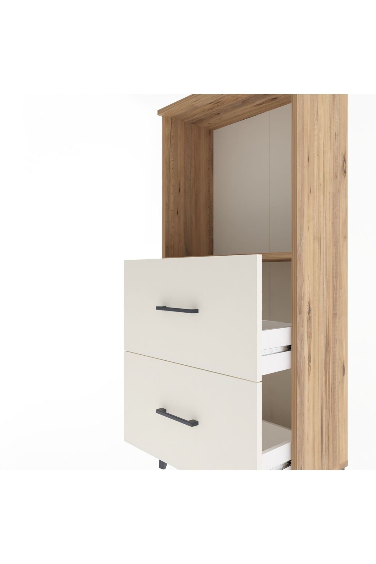 Arges Dolap Tek Raflı 2 Çekmeceli 60x30x134 Çam-Aytaşı