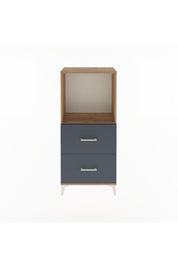 Arges Dolap Tek Raflı 2 Çekmeceli 60x30x134 Çam-Antrasit