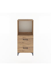 Arges Dolap Tek Raflı 2 Çekmeceli 60x30x134 Çam-Çam
