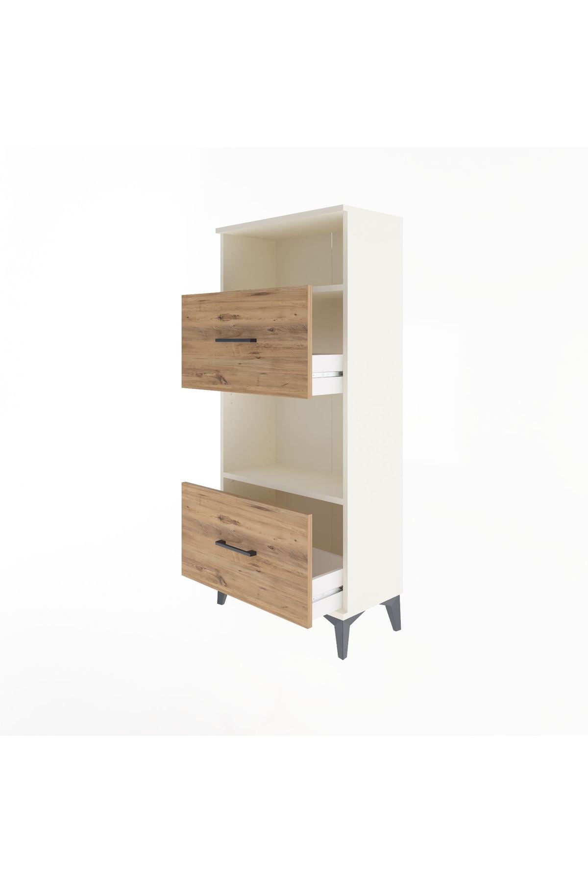 Arges Dolap 2 Raflı 2 Çekmeceli 60x30x134 Aytaşı-Çam