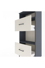 Arges Dolap 2 Raflı 2 Çekmeceli 60x30x134 Antrasit-Aytaşı