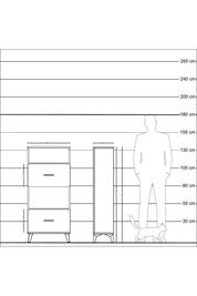 Arges Dolap 2 Raflı 2 Çekmeceli 60x30x134 Antrasit-Antrasit