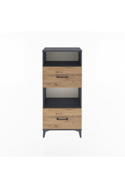 Arges Dolap 2 Raflı 2 Çekmeceli 60x30x134 Antrasit-Çam