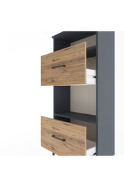 Arges Dolap 2 Raflı 2 Çekmeceli 60x30x134 Antrasit-Çam