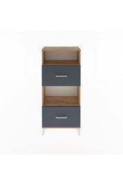 Arges Dolap 2 Raflı 2 Çekmeceli 60x30x134 Çam-Antrasit