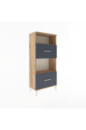 Arges Dolap 2 Raflı 2 Çekmeceli 60x30x134 Çam-Antrasit