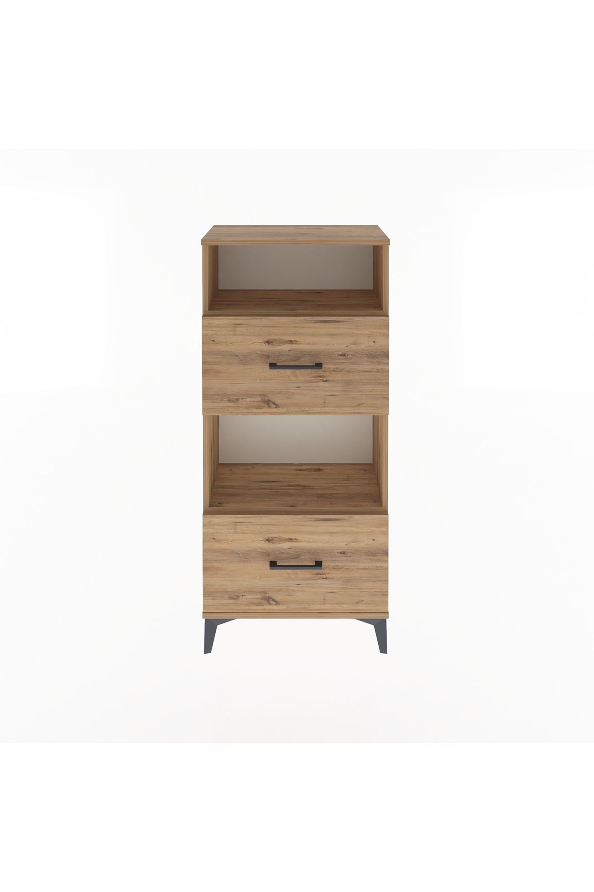 Arges Dolap 2 Raflı 2 Çekmeceli 60x30x134 Çam-Çam