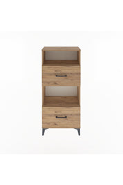 Arges Dolap 2 Raflı 2 Çekmeceli 60x30x134 Çam-Çam