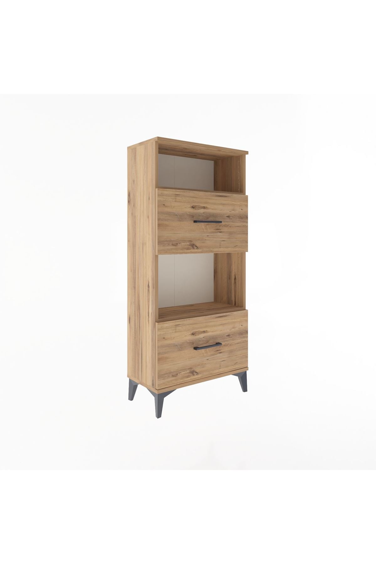 Arges Dolap 2 Raflı 2 Çekmeceli 60x30x134 Çam-Çam