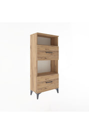 Arges Dolap 2 Raflı 2 Çekmeceli 60x30x134 Çam-Çam