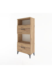 Arges Dolap 2 Raflı 2 Çekmeceli 60x30x134 Çam-Çam
