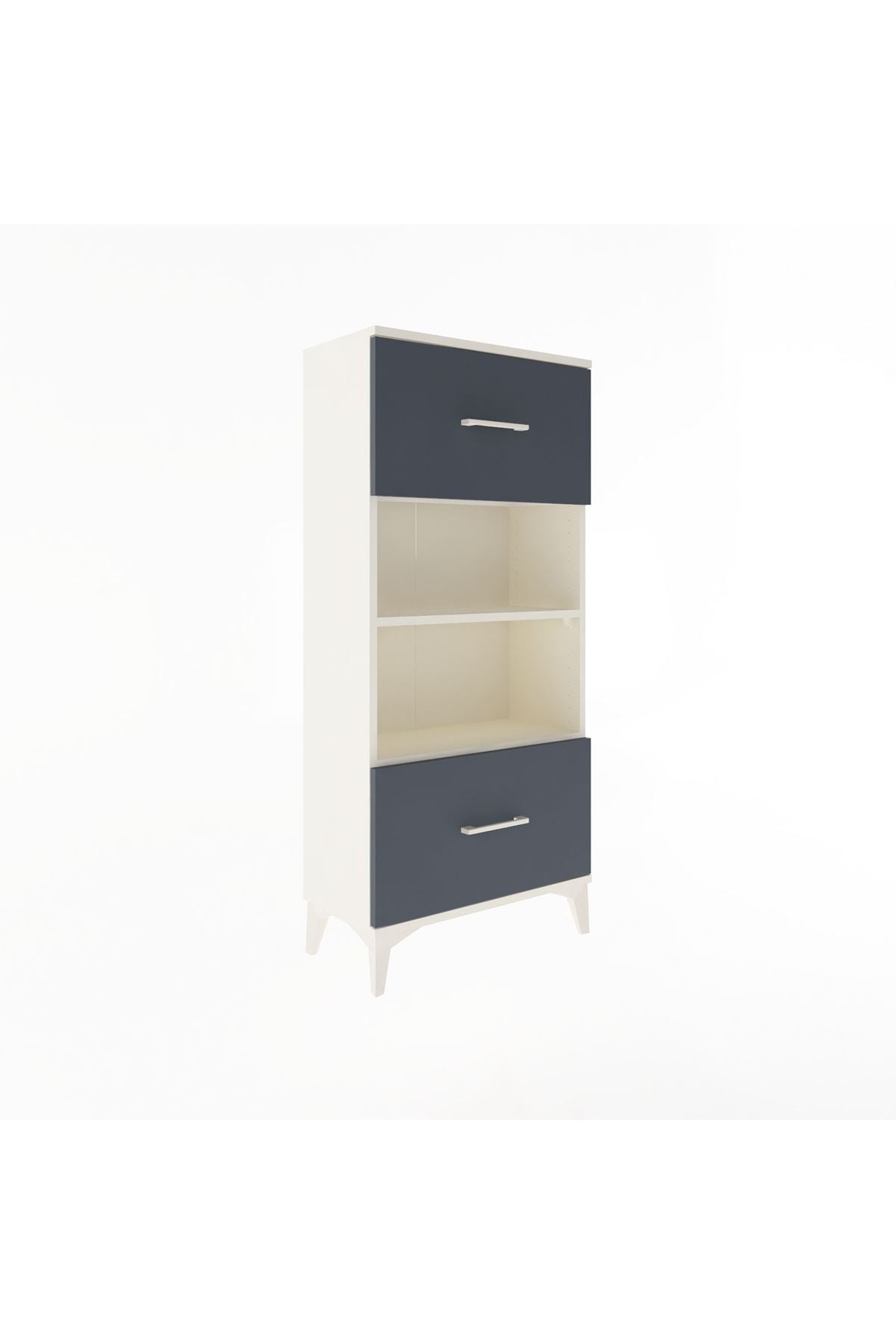 Arges Dolap 2 Raflı 2 Çekmeceli 60x30x134 Aytaşı-Antrasit