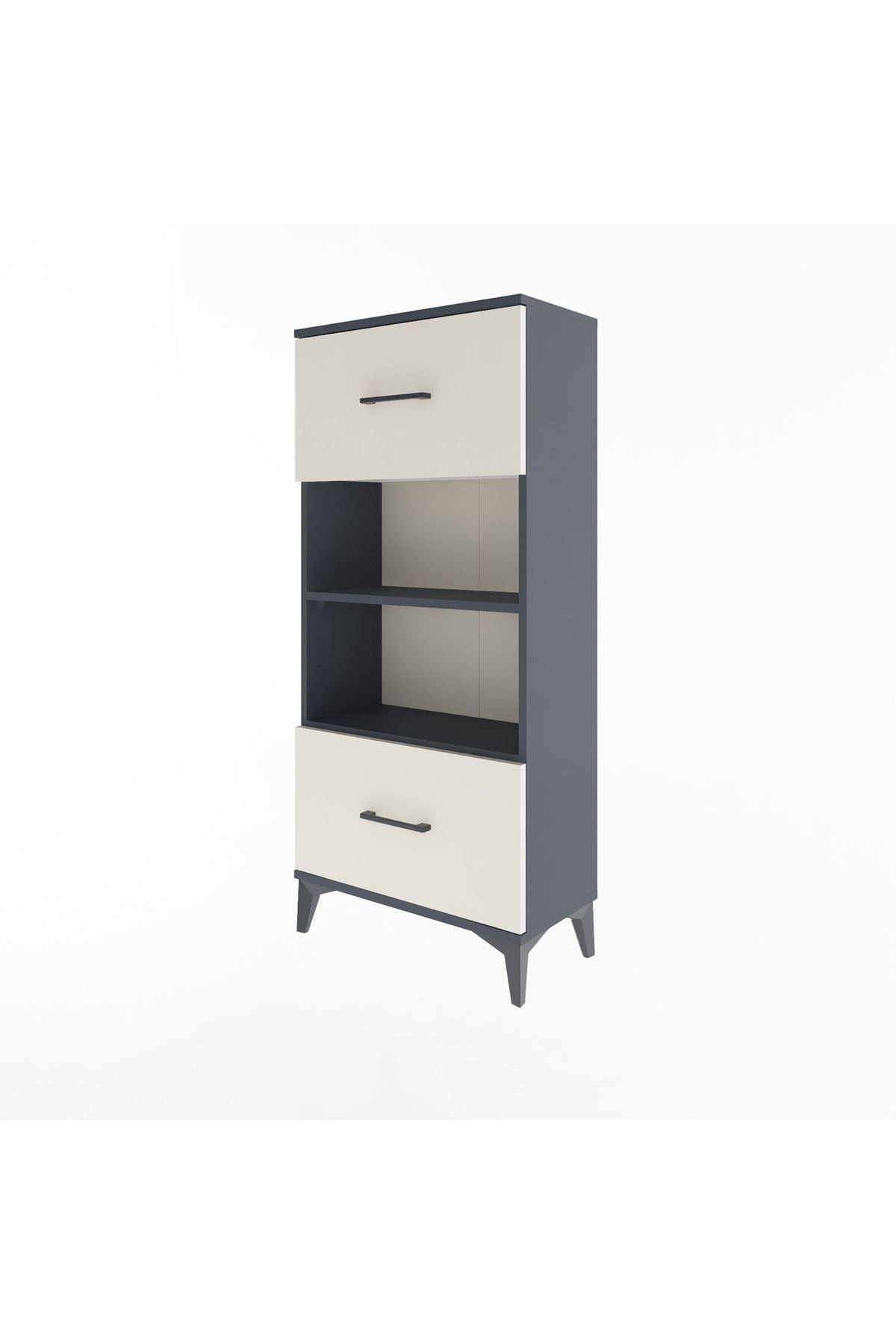 Arges Dolap 2 Raflı 2 Çekmeceli 60x30x134 Antrasit-Aytaşı