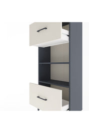 Arges Dolap 2 Raflı 2 Çekmeceli 60x30x134 Antrasit-Aytaşı