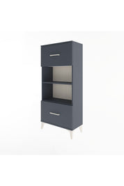 Arges Dolap 2 Raflı 2 Çekmeceli 60x30x134 Antrasit-Antrasit