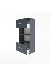 Arges Dolap 2 Raflı 2 Çekmeceli 60x30x134 Antrasit-Antrasit