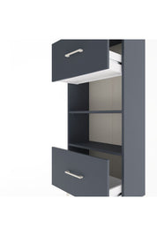 Arges Dolap 2 Raflı 2 Çekmeceli 60x30x134 Antrasit-Antrasit