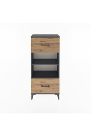 Arges Dolap 2 Raflı 2 Çekmeceli 60x30x134 Antrasit-Çam