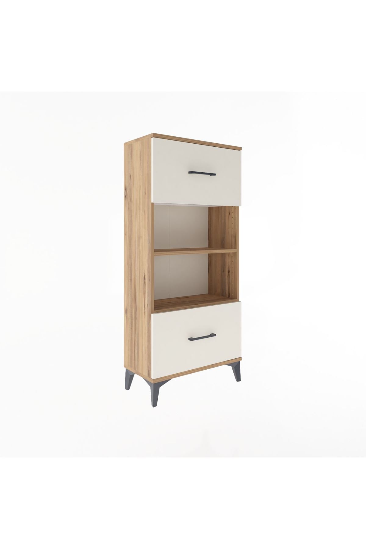 Arges Dolap 2 Raflı 2 Çekmeceli 60x30x134 Çam-Aytaşı