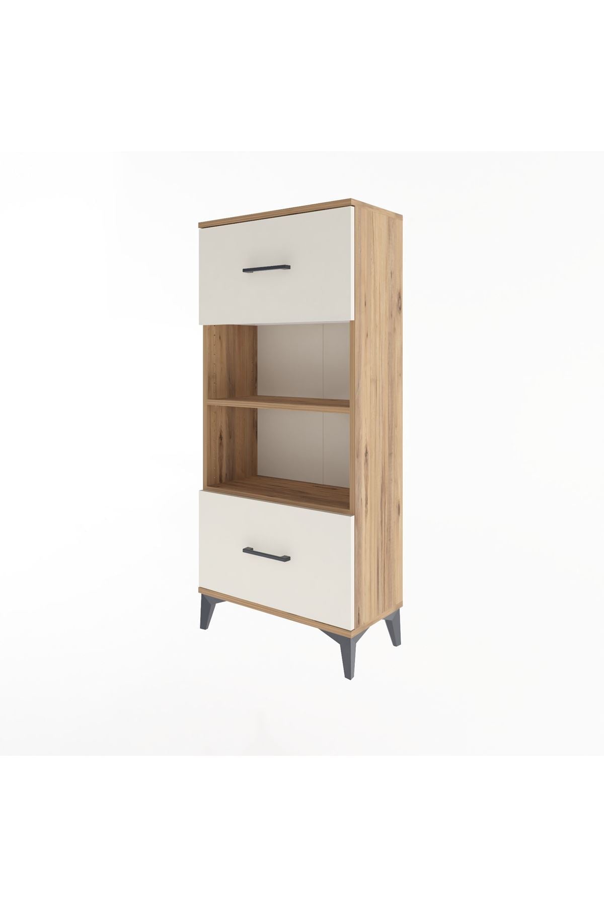 Arges Dolap 2 Raflı 2 Çekmeceli 60x30x134 Çam-Aytaşı