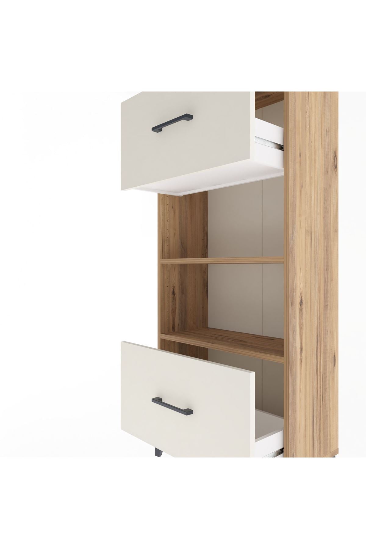 Arges Dolap 2 Raflı 2 Çekmeceli 60x30x134 Çam-Aytaşı