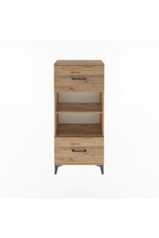 Arges Dolap 2 Raflı 2 Çekmeceli 60x30x134 Çam-Çam