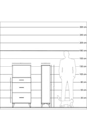 Arges Dolap Tek Raflı 3 Çekmeceli 60x30x134 Aytaşı-Antrasit