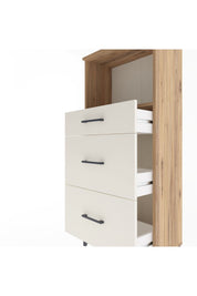 Arges Dolap Tek Raflı 3 Çekmeceli 60x30x134 Çam-Aytaşı