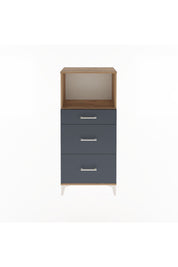 Arges Dolap Tek Raflı 3 Çekmeceli 60x30x134 Çam-Antrasit