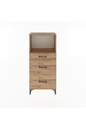 Arges Dolap Tek Raflı 3 Çekmeceli 60x30x134 Çam-Çam