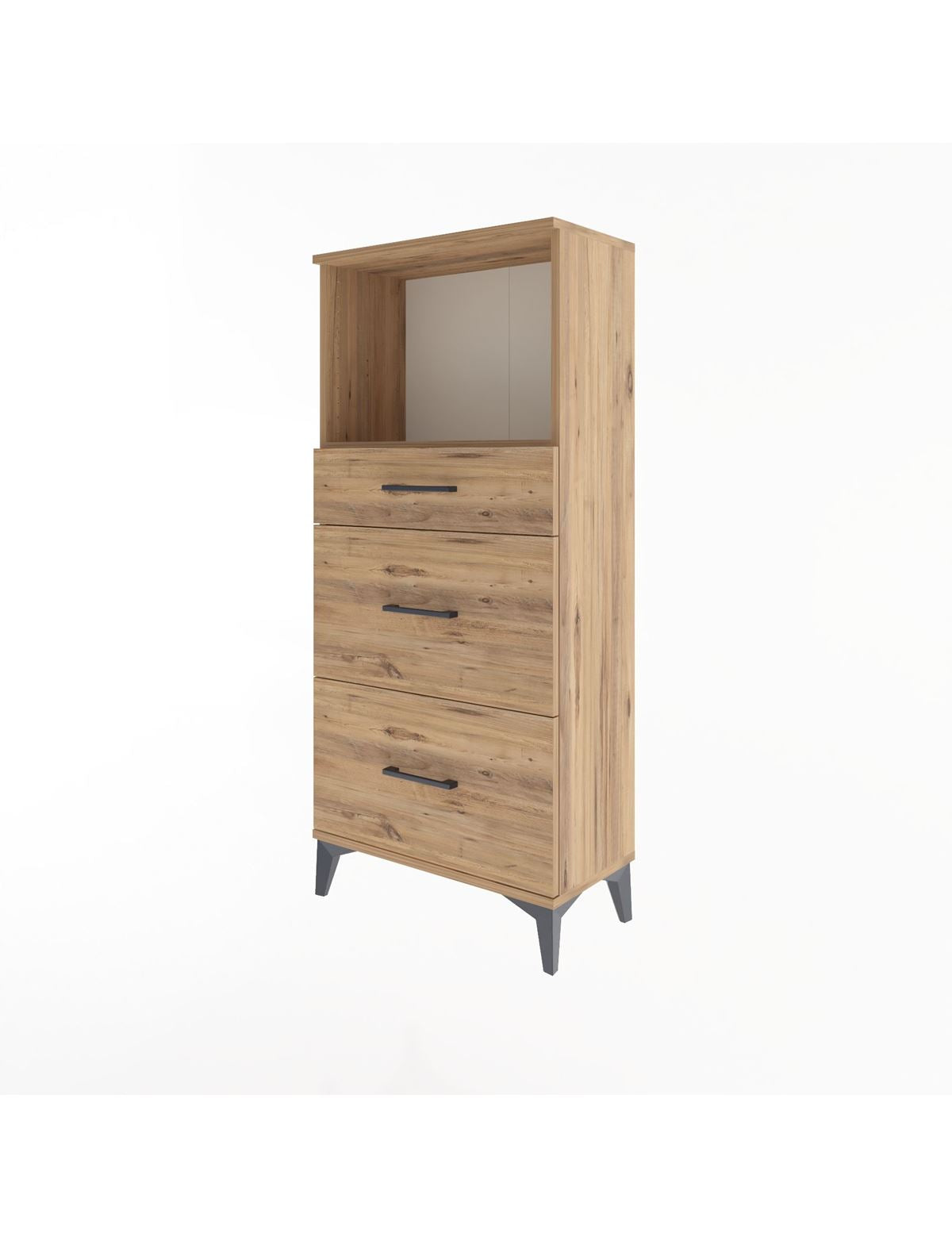 Arges Dolap Tek Raflı 3 Çekmeceli 60x30x134 - S17M034V9A