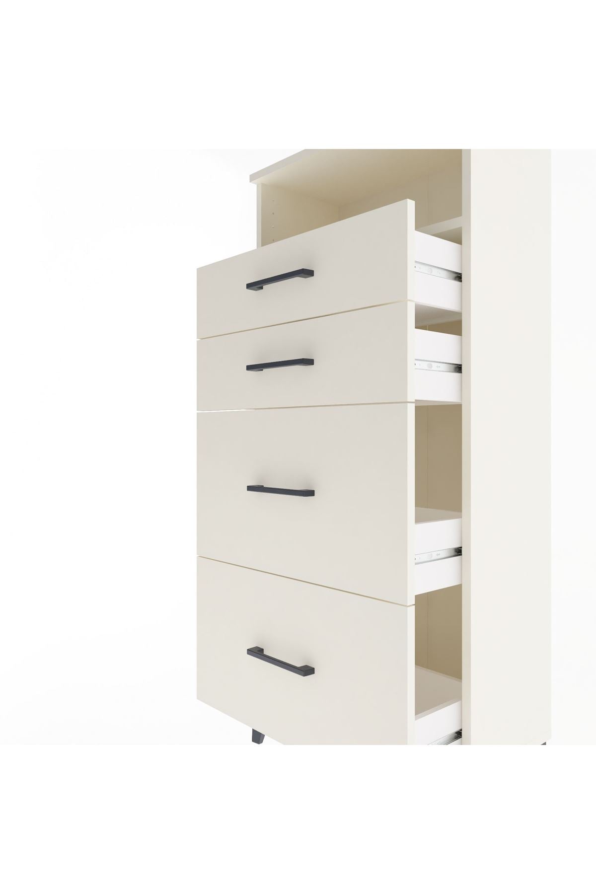 Arges Dolap Tek Raflı 4 Çekmeceli 60x30x134 Aytaşı-Aytaşı