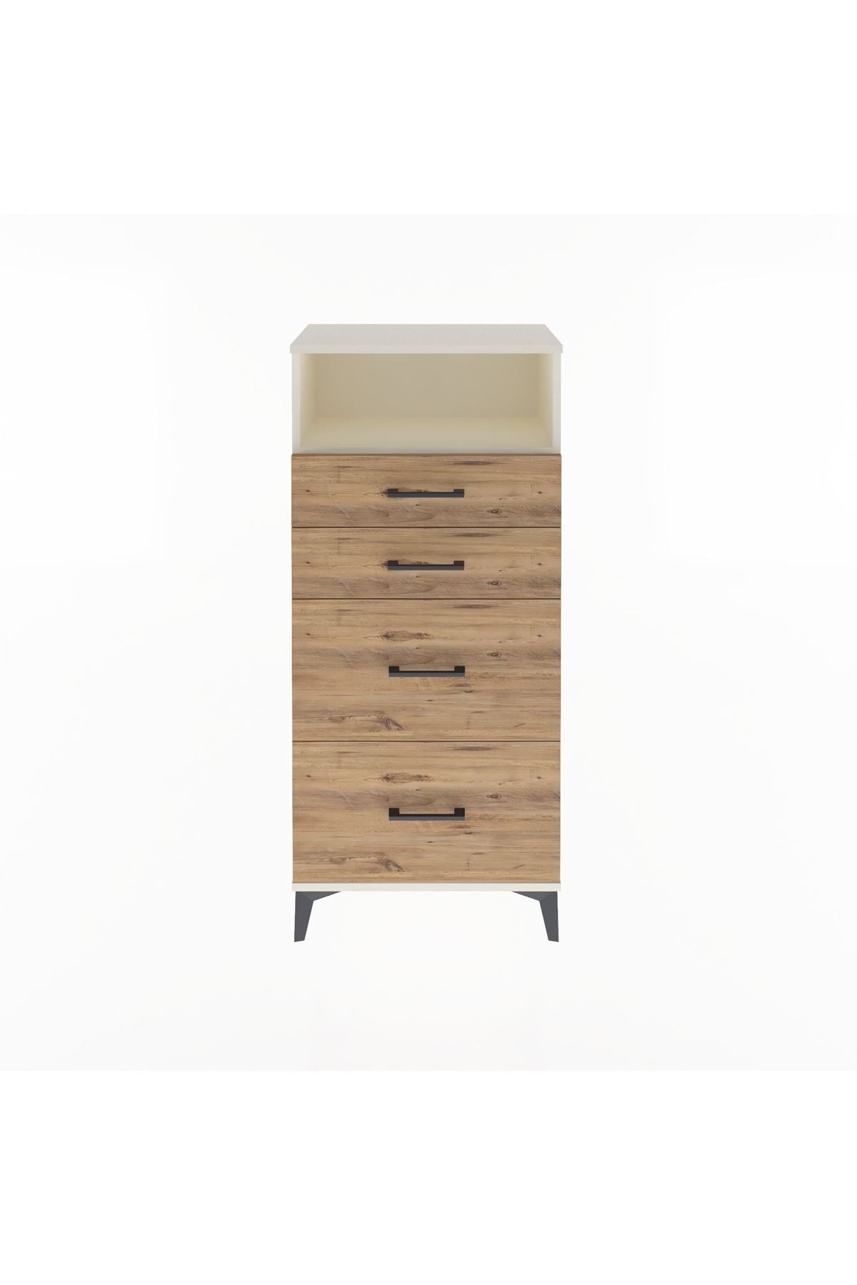 Arges Dolap Tek Raflı 4 Çekmeceli 60x30x134 Aytaşı-Çam