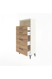 Arges Dolap Tek Raflı 4 Çekmeceli 60x30x134 Aytaşı-Çam