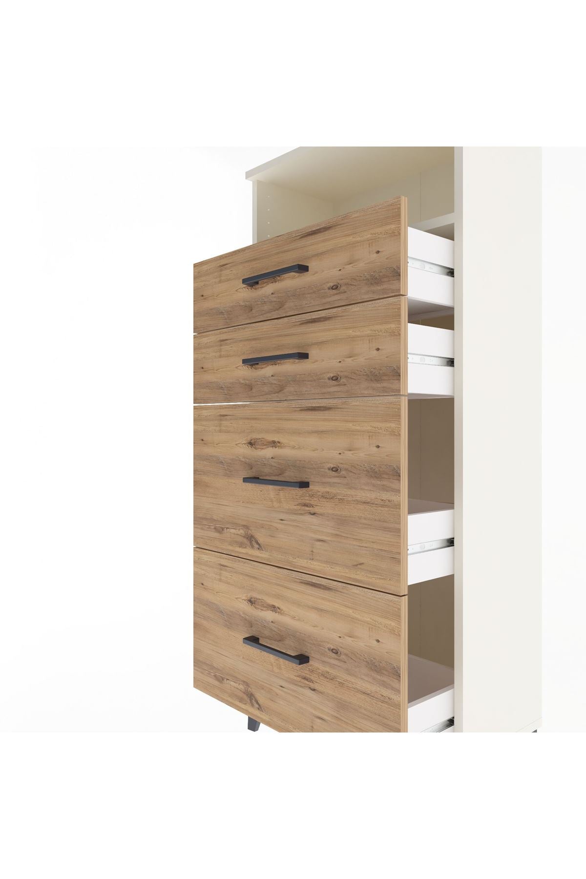 Arges Dolap Tek Raflı 4 Çekmeceli 60x30x134 Aytaşı-Çam