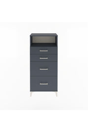 Arges Dolap Tek Raflı 4 Çekmeceli 60x30x134 Antrasit-Antrasit