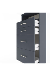 Arges Dolap Tek Raflı 4 Çekmeceli 60x30x134 Antrasit-Antrasit