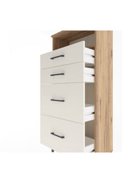 Arges Dolap Tek Raflı 4 Çekmeceli 60x30x134 Çam-Aytaşı