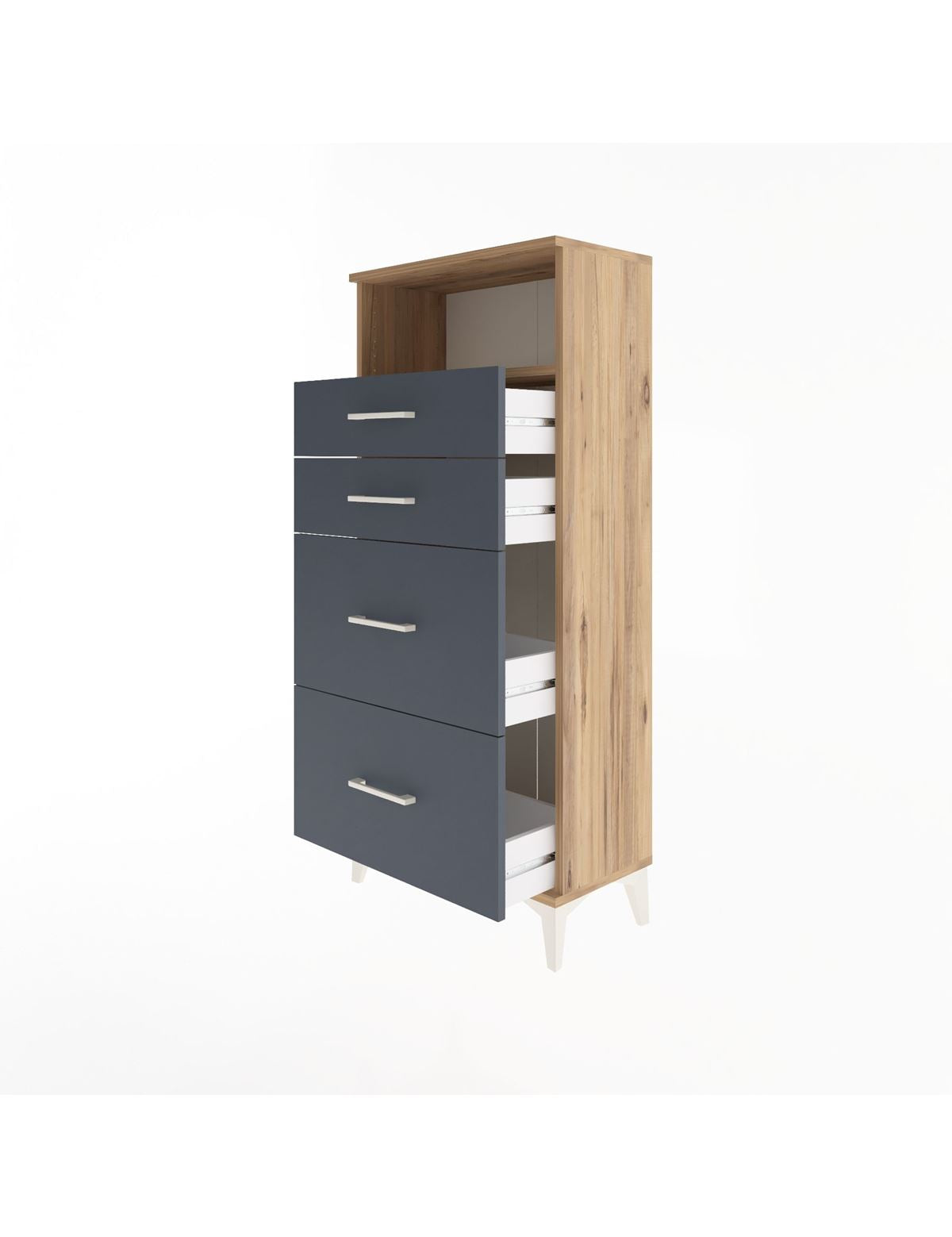 Arges Dolap Tek Raflı 4 Çekmeceli 60x30x134 - S17M035V8A