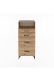 Arges Dolap Tek Raflı 4 Çekmeceli 60x30x134 Çam-Çam