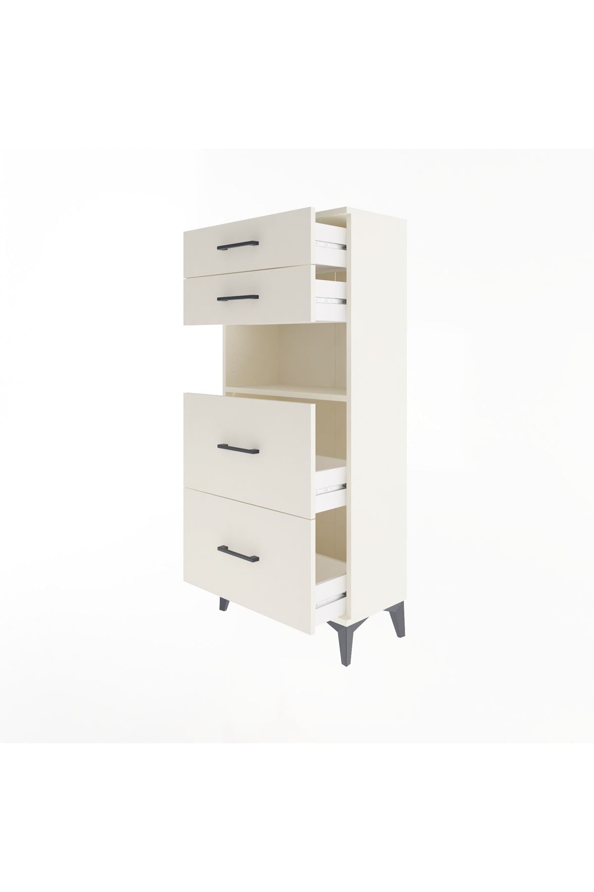 Arges Dolap Tek Raflı 4 Çekmeceli 60x30x134 Aytaşı-Aytaşı