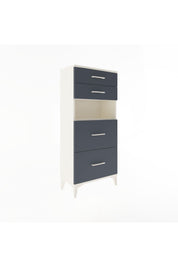 Arges Dolap Tek Raflı 4 Çekmeceli 60x30x134 Aytaşı-Antrasit