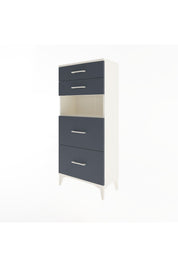 Arges Dolap Tek Raflı 4 Çekmeceli 60x30x134 Aytaşı-Antrasit