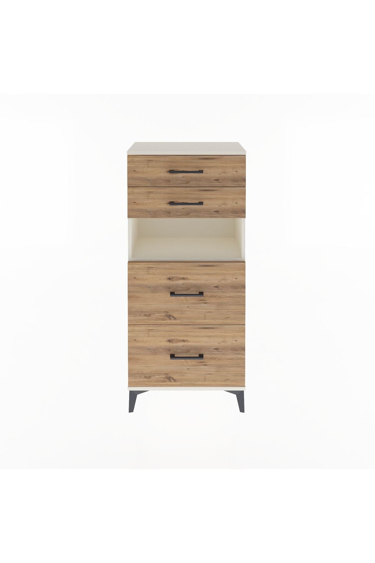 Arges Dolap Tek Raflı 4 Çekmeceli 60x30x134 Aytaşı-Çam