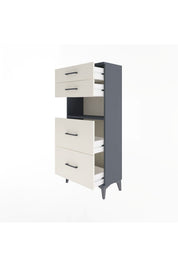 Arges Dolap Tek Raflı 4 Çekmeceli 60x30x134 Antrasit-Aytaşı