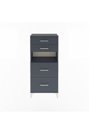 Arges Dolap Tek Raflı 4 Çekmeceli 60x30x134 Antrasit-Antrasit