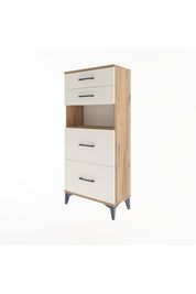 Arges Dolap Tek Raflı 4 Çekmeceli 60x30x134 Çam-Aytaşı