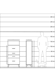 Arges Dolap Tek Raflı 4 Çekmeceli 60x30x134 Aytaşı-Çam