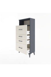 Arges Dolap Tek Raflı 4 Çekmeceli 60x30x134 Antrasit-Aytaşı